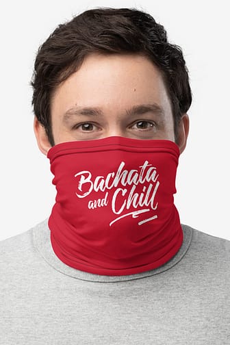 Neck Gaiters Bachata And Chill Red Male3 Face Front