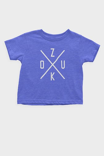 Kids and Baby Zouk X Short Sleeve Toddler Shirt Heather Columbia Blue Front 1