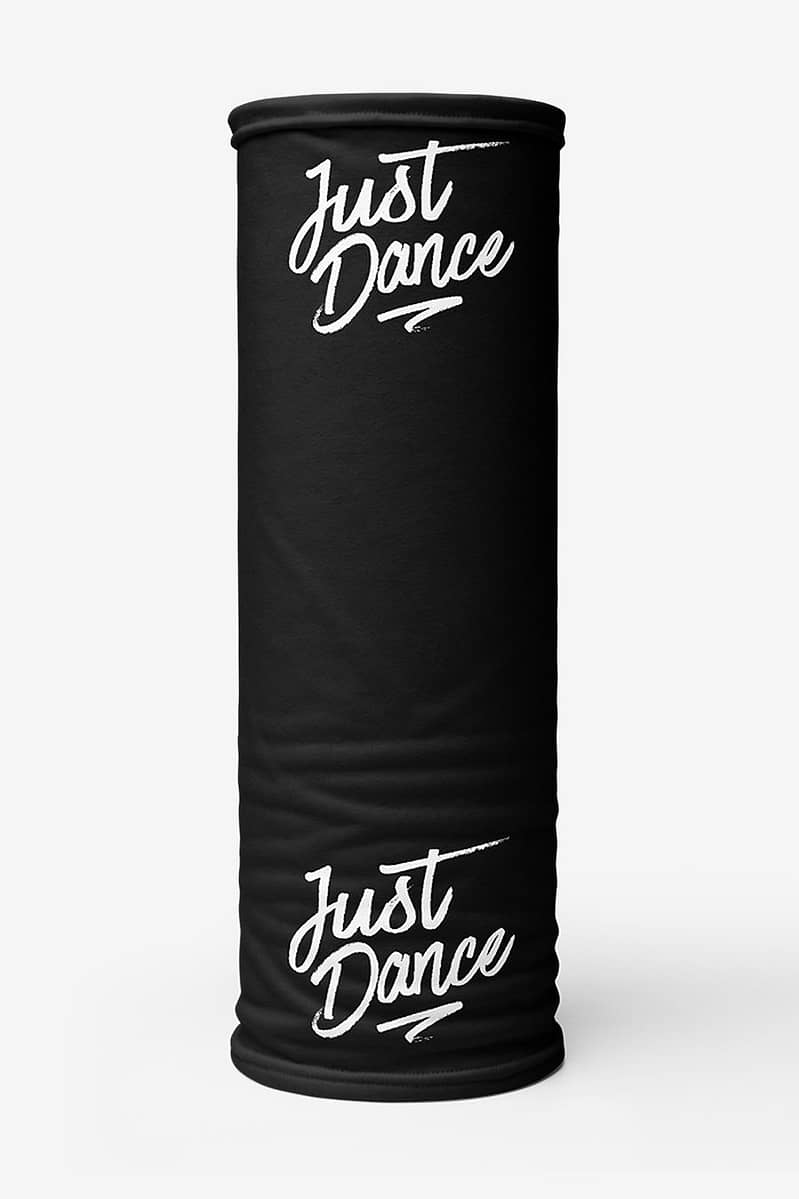 Neck Gaiters Just Dance Black Product Front Rolled
