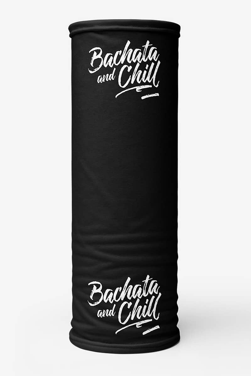 Neck Gaiters Bachata And Chill Black Product Front Rolled