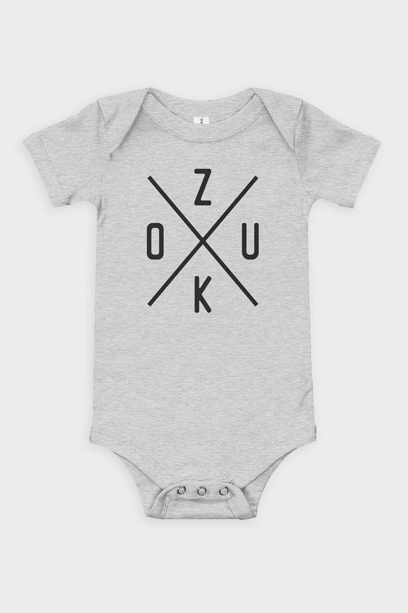 Kids and Baby Zouk X Short Sleeve One Piece Grey
