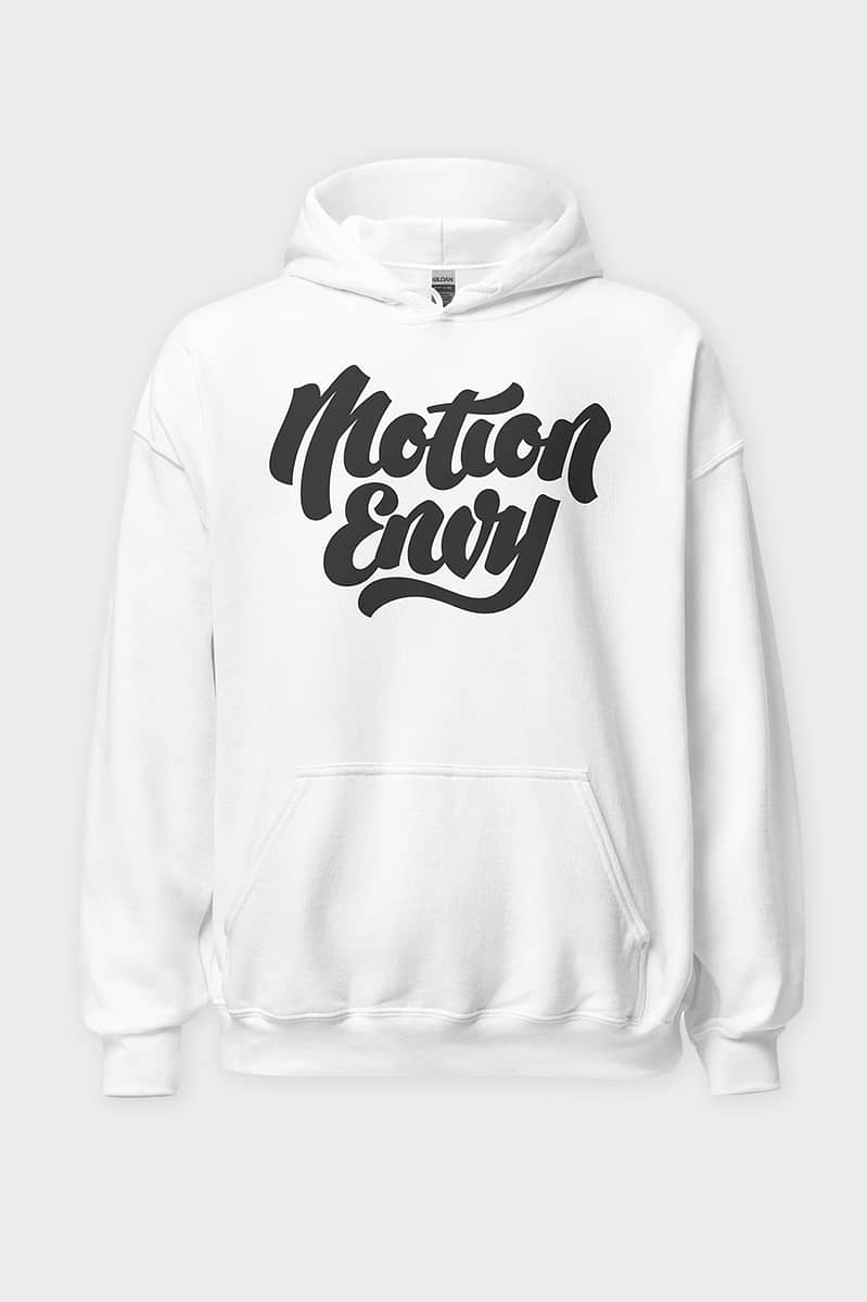 Mens Unisex T shirt Hoodie Motion Envy Logo Brand White Front