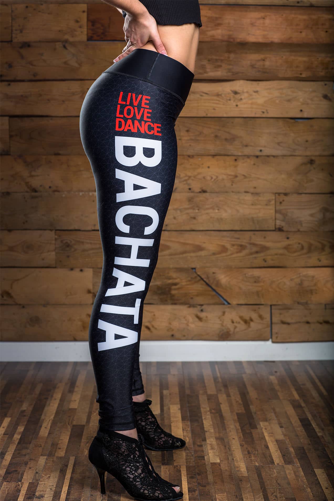 Black lycra legging with animal print special to dance bachata