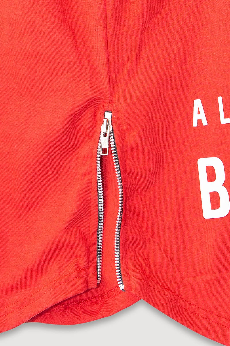 Mens T shirt Always Repin Bachata Red Zipper Closeup