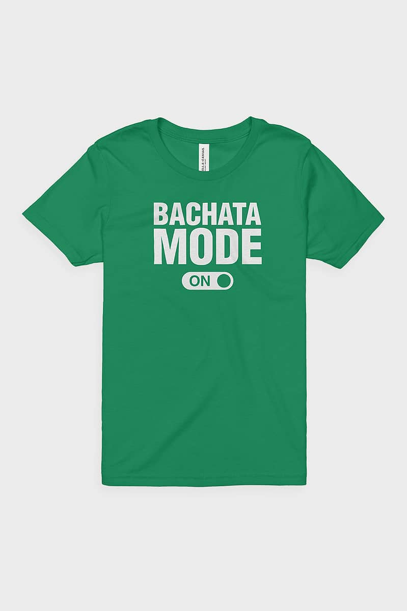 Kids Bachata Mode On Short Sleeve Kids Shirt Kelly Green Front