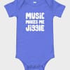 Kids and Baby Music Makes Me Jiggle Short Sleeve One Piece Blue