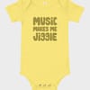 Kids and Baby Music Makes Me Jiggle Short Sleeve One Piece Yellow