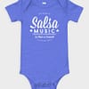 Kids and Baby Authentic Salsa Music Short Sleeve One Piece Blue Heather