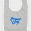 Baby Motion Envy LogoBib Grey and Blue Cutout