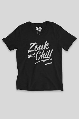 Mens T shirt Zouk And Chill Flat Black Front
