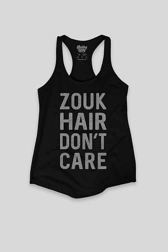 Womens Tank Top Zouk Hair Dont Care Flat Black Front