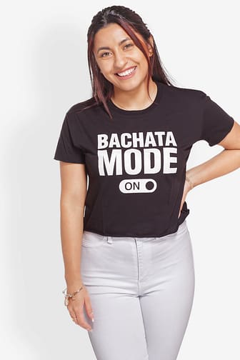 Womens Bachata Mode Crop Top - Black Front View