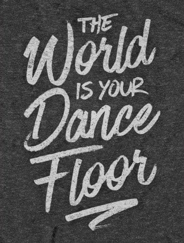 Womens Tanktop The World Is Your Dance Floor Floor Flat Grey Front Closeup