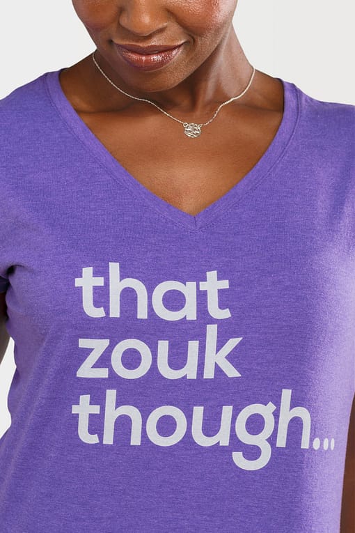 Womens T shirt V Neck That Zouk Though Purple 3036
