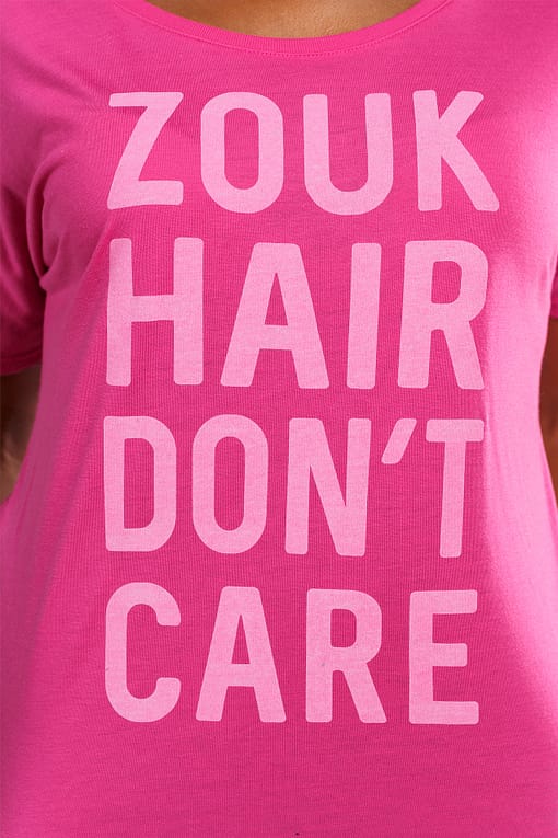 Womens T shirt Scoop Neck Zouk Hair Dont Care Berry 2449