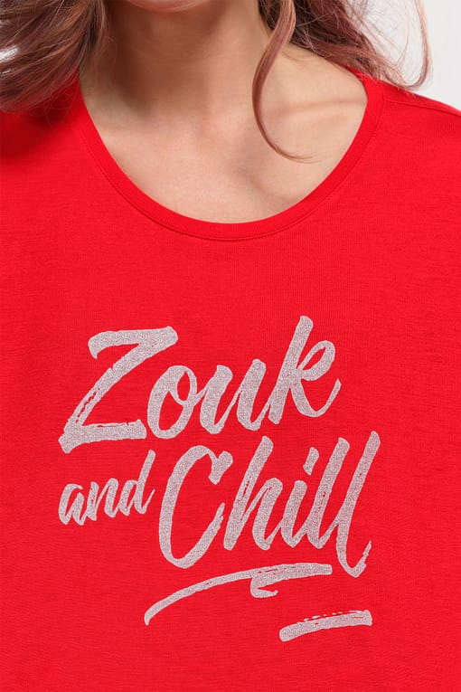 Womens Crop Top Zouk and Chill Red 0279