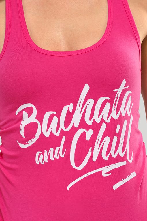 Womens Tank Top Bachata and Chill Raspberry Pink 0815