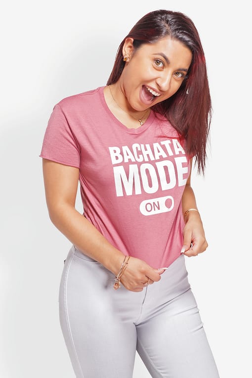Womens Bachata Mode Crop Top - Pink Front View