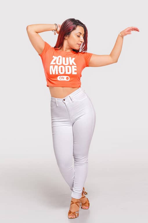 Womens T shirt Zouk Mode On Orange 0202