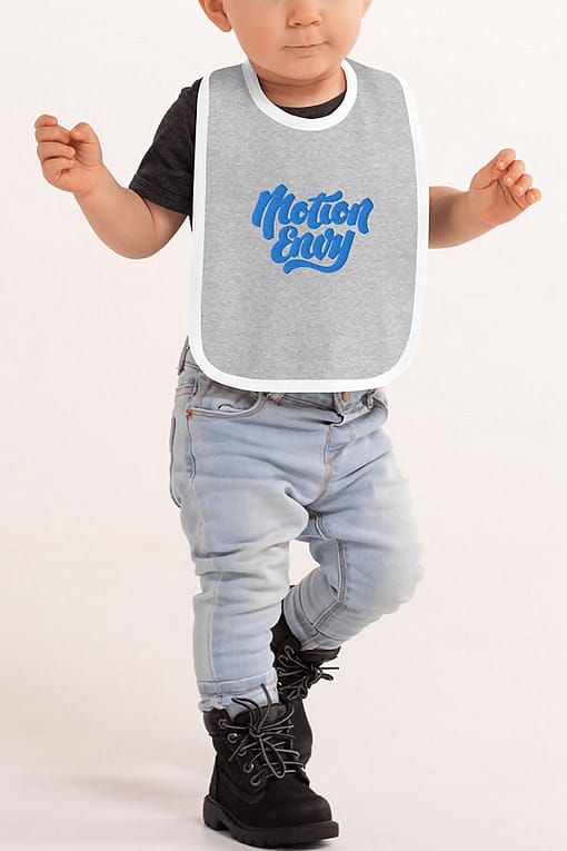 Baby Motion Envy LogoBib Grey and Blue Kid