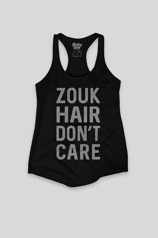 Womens Tank Top Zouk Hair Dont Care Flat Black Front