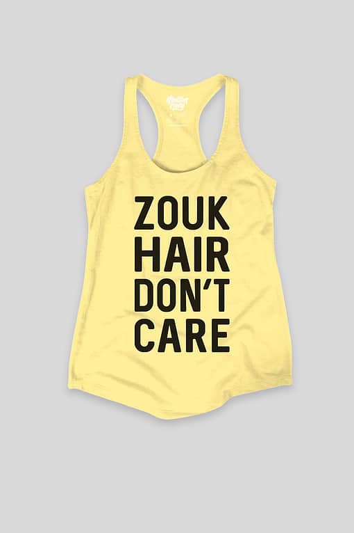 Womens Tank Top Zouk Hair Dont Care Flat Yellow Front