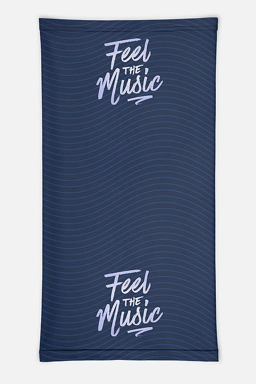 Neck Gaiters Feel The Music Navy Blue Product Front Flat