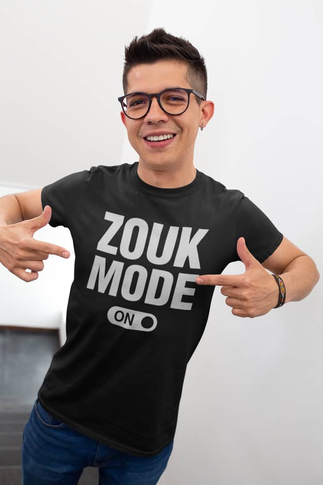 Mens T shirt Zouk Mode FPO Model LifeStyle Black Front 2