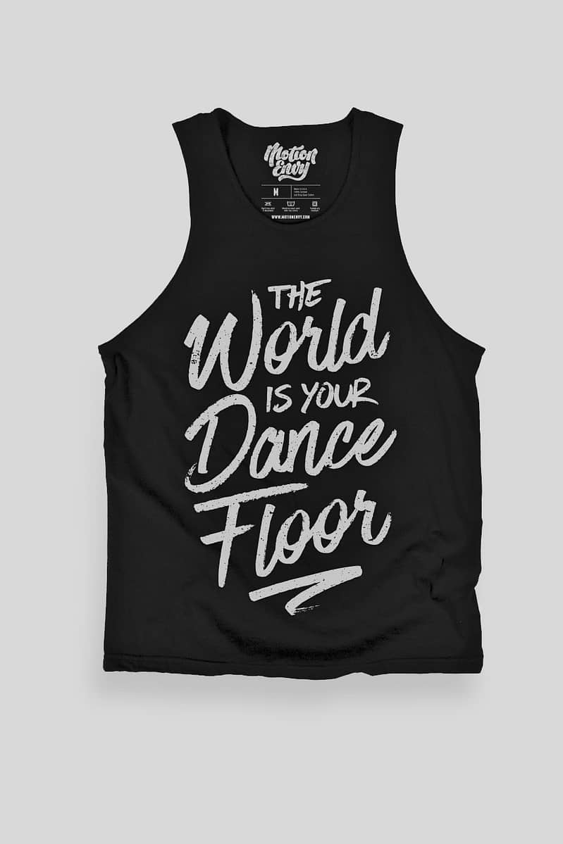 Mens Tank Top The World Is Your Dance Floor Black