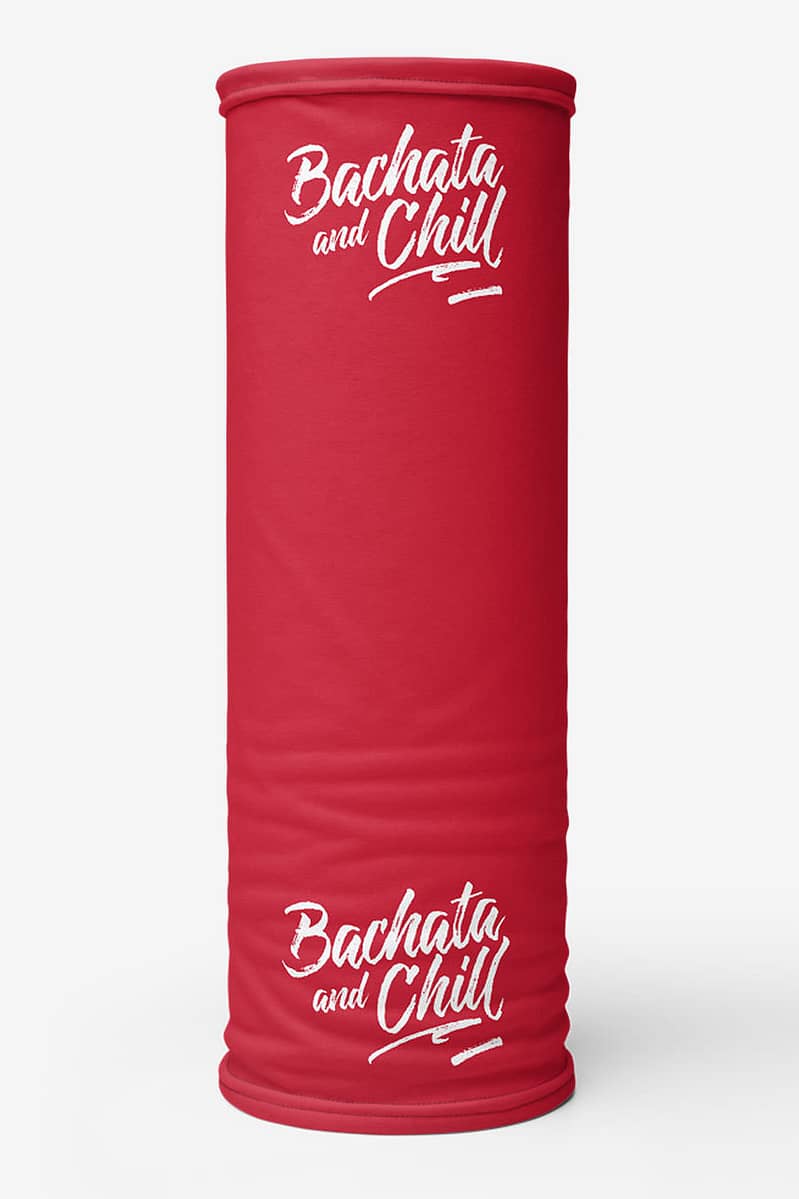 Neck Gaiters Bachata And Chill Red Product Front Rolled