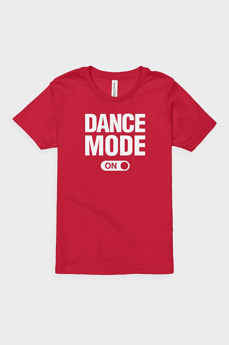 Kids Dance Mode On Short Sleeve Kids Shirt Red Front