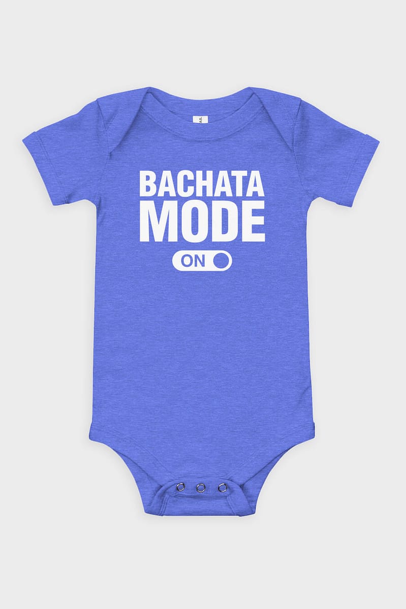 Kids and Baby Bachata Mode On Short Sleeve One Piece Blue Heather