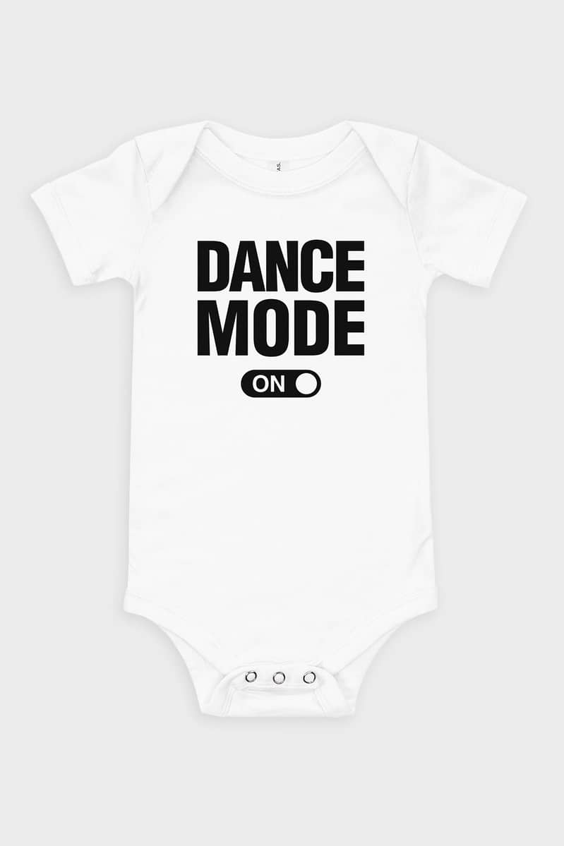 Kids and Baby Dance Mode On Short Sleeve One Piece White