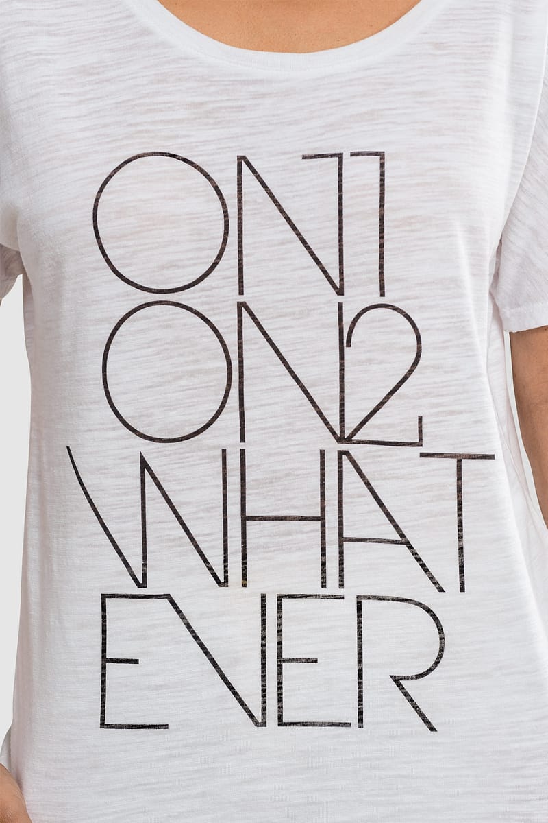 Womens T shirt Scoop Neck On1 On2 Whatever White 1840