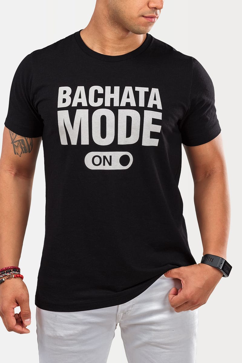 Mens T shirt Bachata Mode On Black 4042