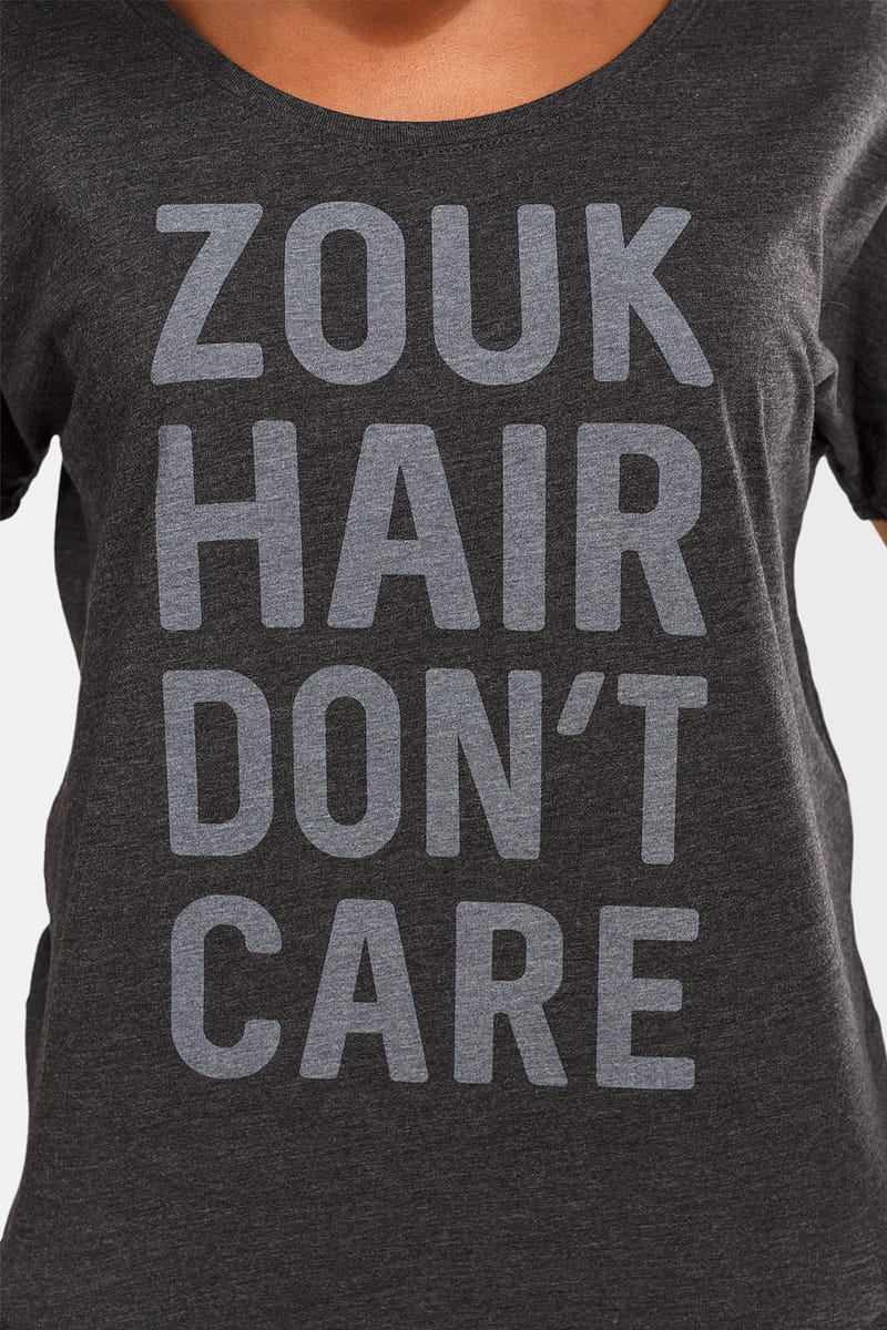 Womens T shirt Scoop Neck Zouk Hair Dont Care Grey 2243